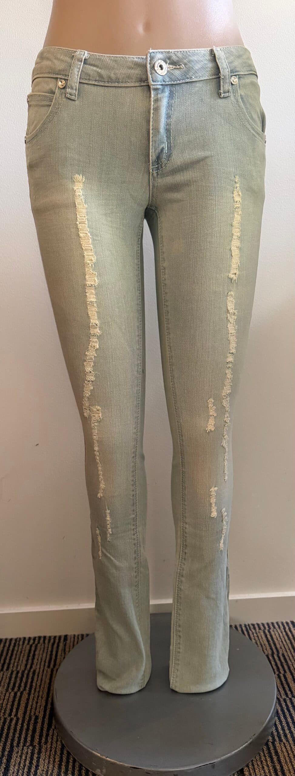 FP1100-Destroyed denim pants  Cotton/Spandex