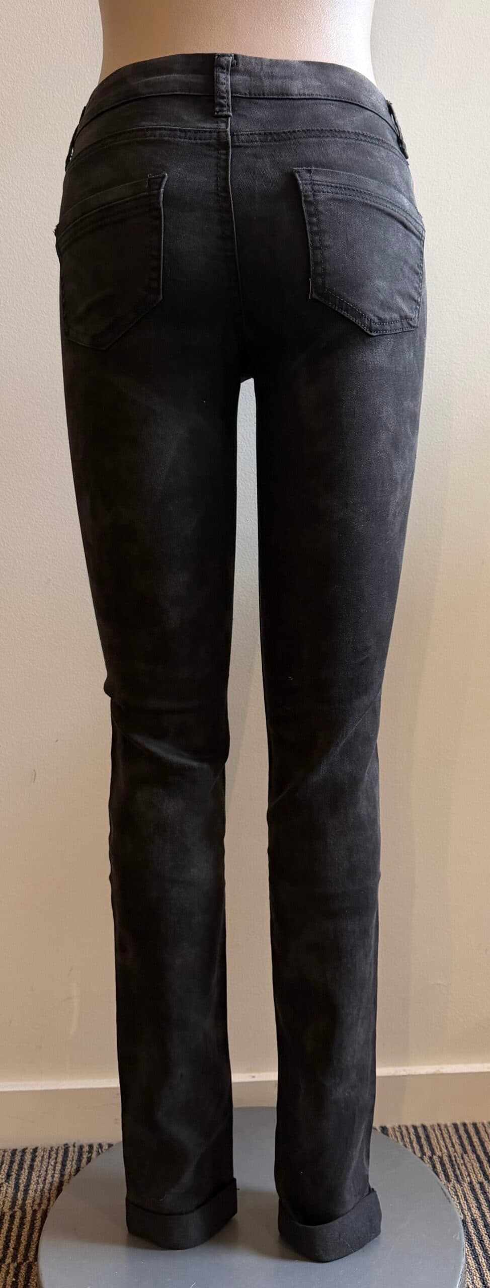 FP1234-Turn up cuff Light weight denim pants thumbnail 2