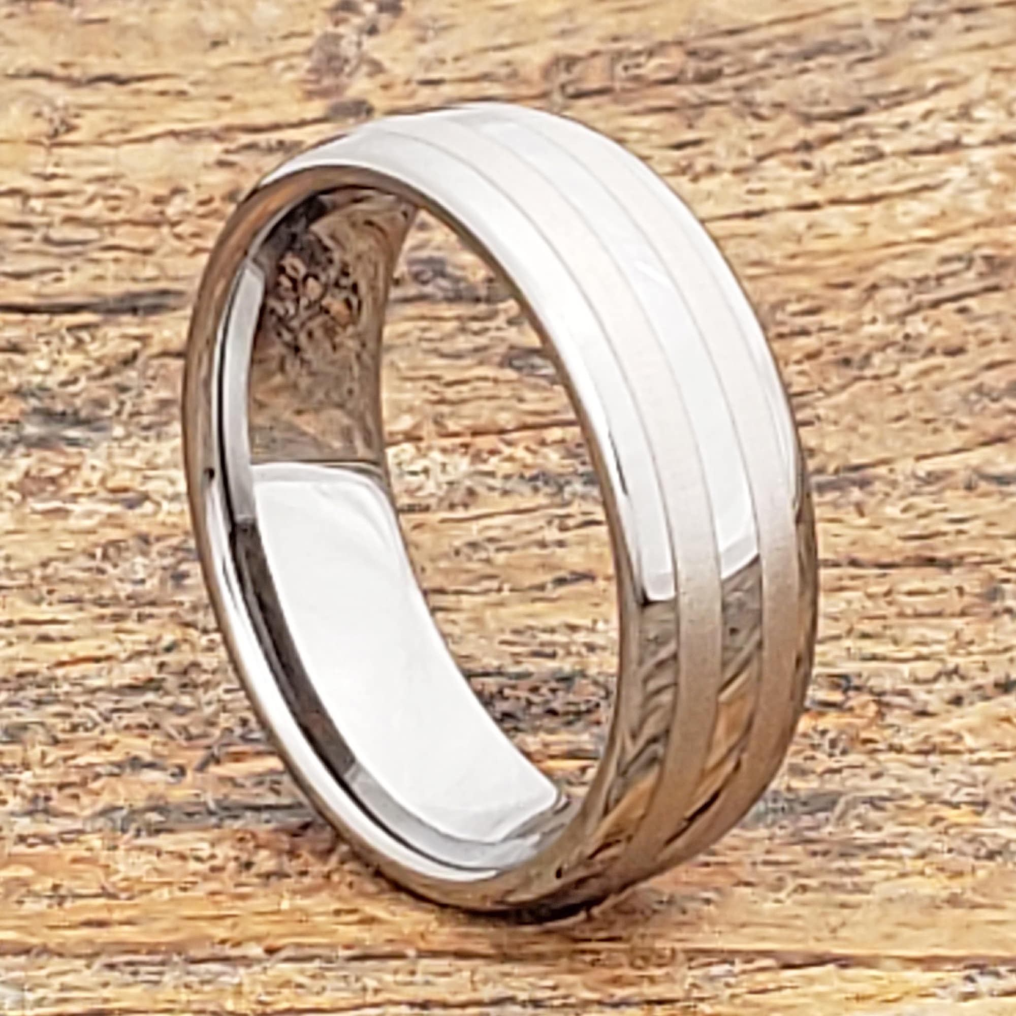 Ares Mens Parallel Inlay Rings