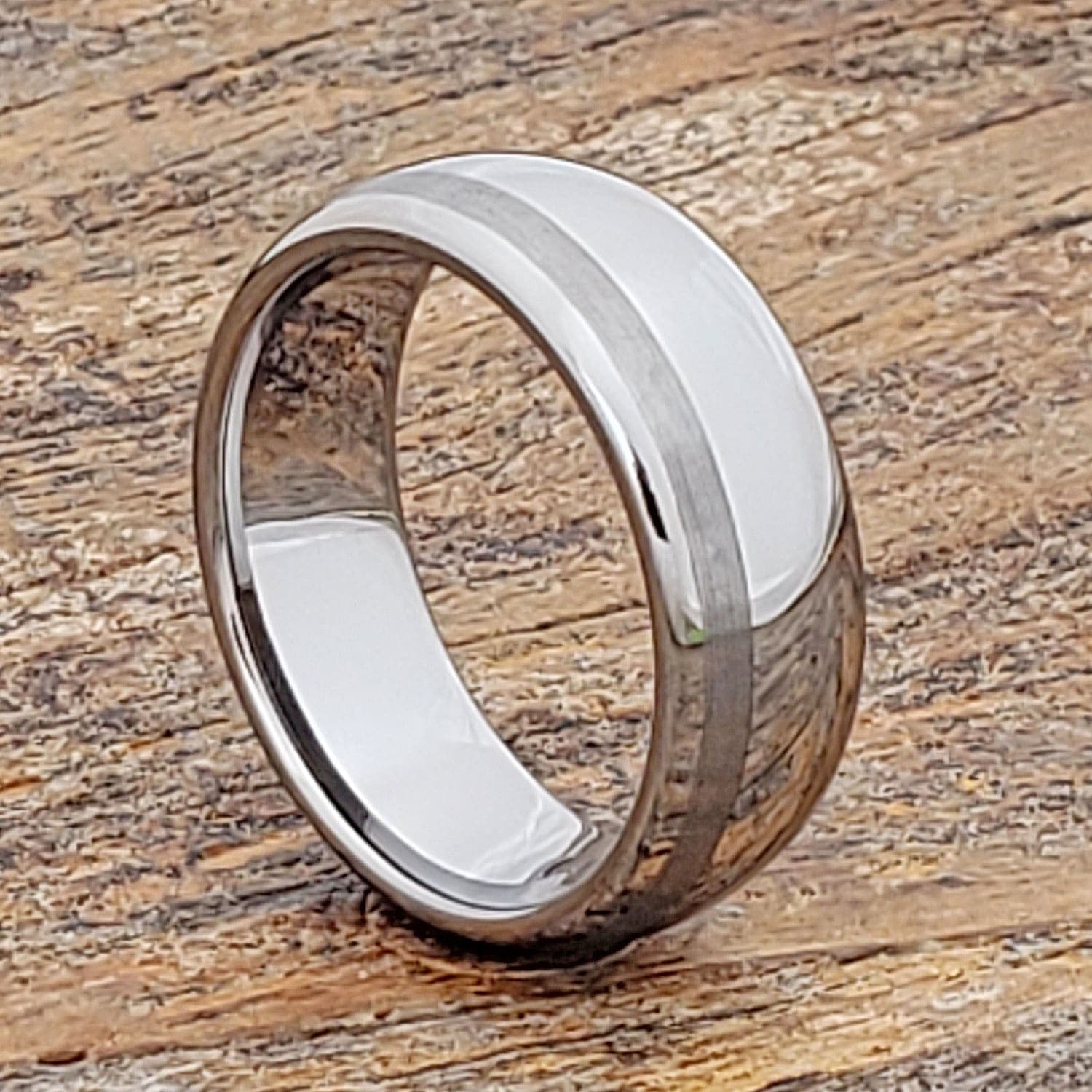 Swank Mens Offset Brush Inlay Rings