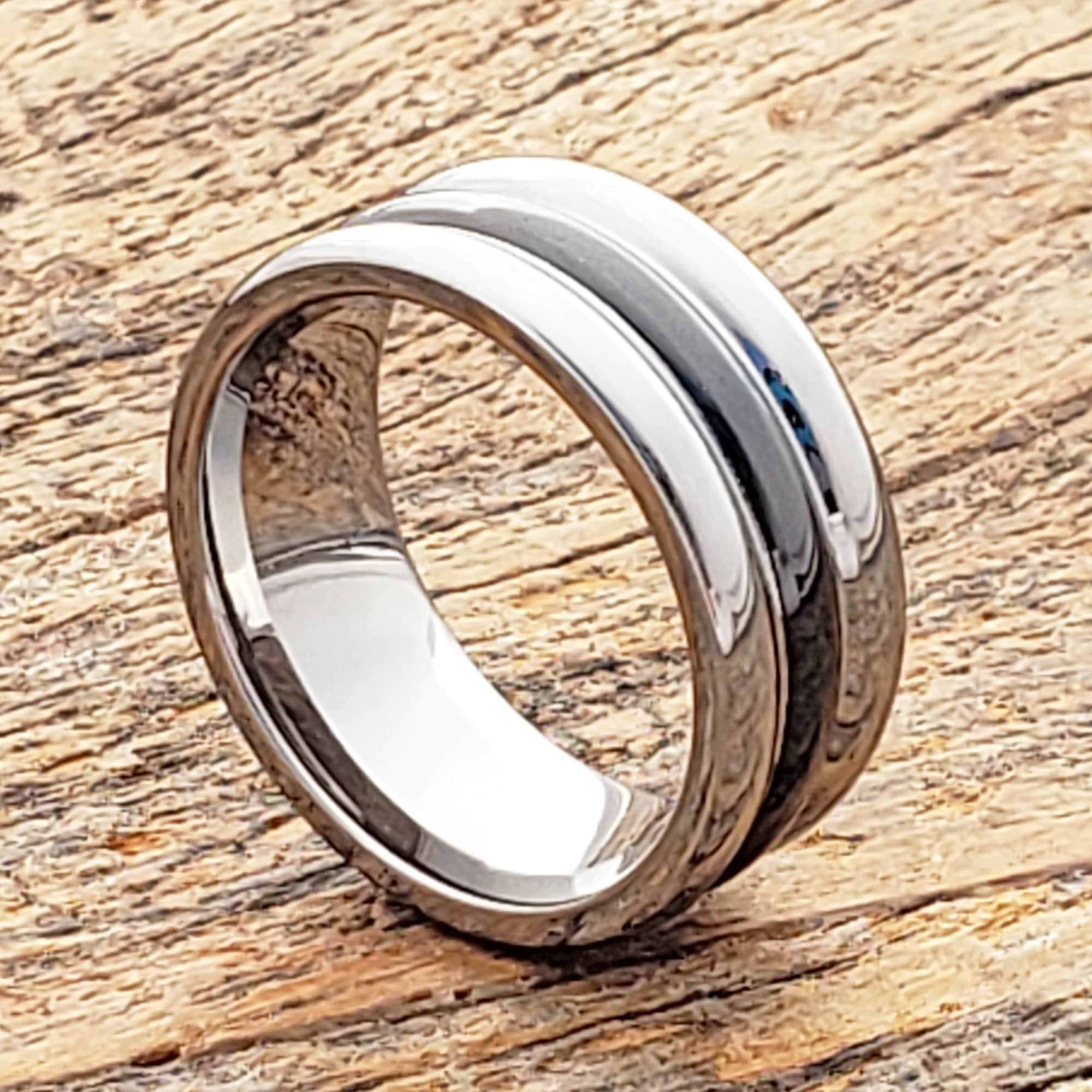 Mirage Black Inlay Ceramic Rings