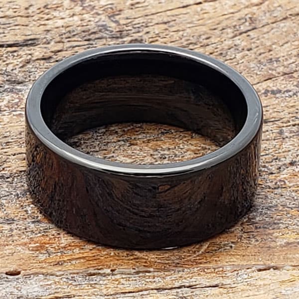 Europa Black Flat Mens Tungsten Rings thumbnail 3