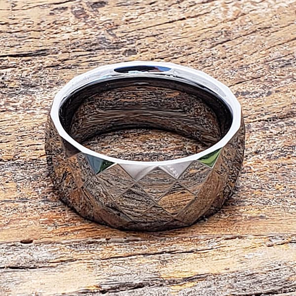 Hades Casual Faceted Tungsten Rings thumbnail 3