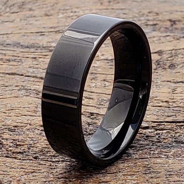 Europa Black Fashion Tungsten Rings thumbnail 2