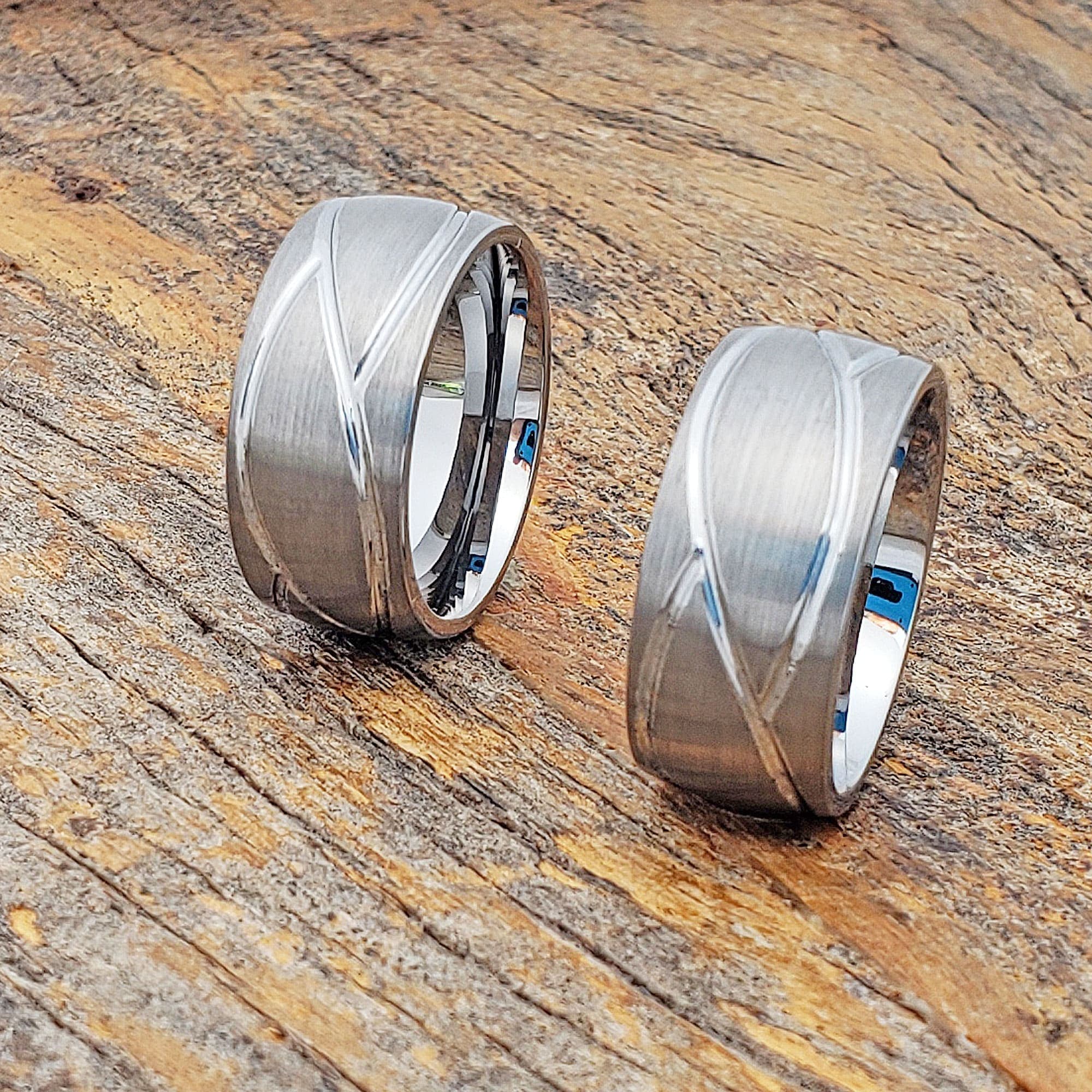 Caesar Brushed Mens Carved Rings thumbnail 4