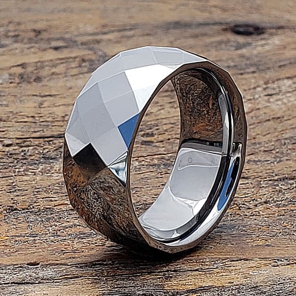 Hades Casual Faceted Tungsten Rings thumbnail 2