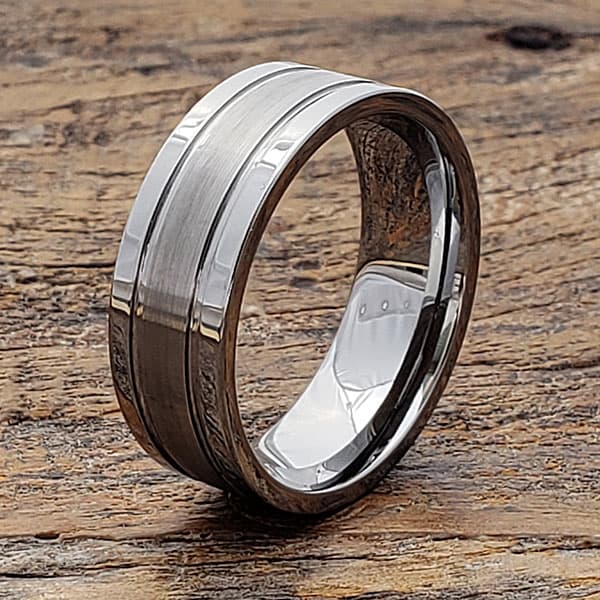 Serpico Classic Matte Tungsten Wedding Bands thumbnail 2