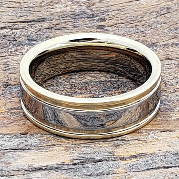 Dagda Grooved Gold Tungsten Rings thumbnail 3