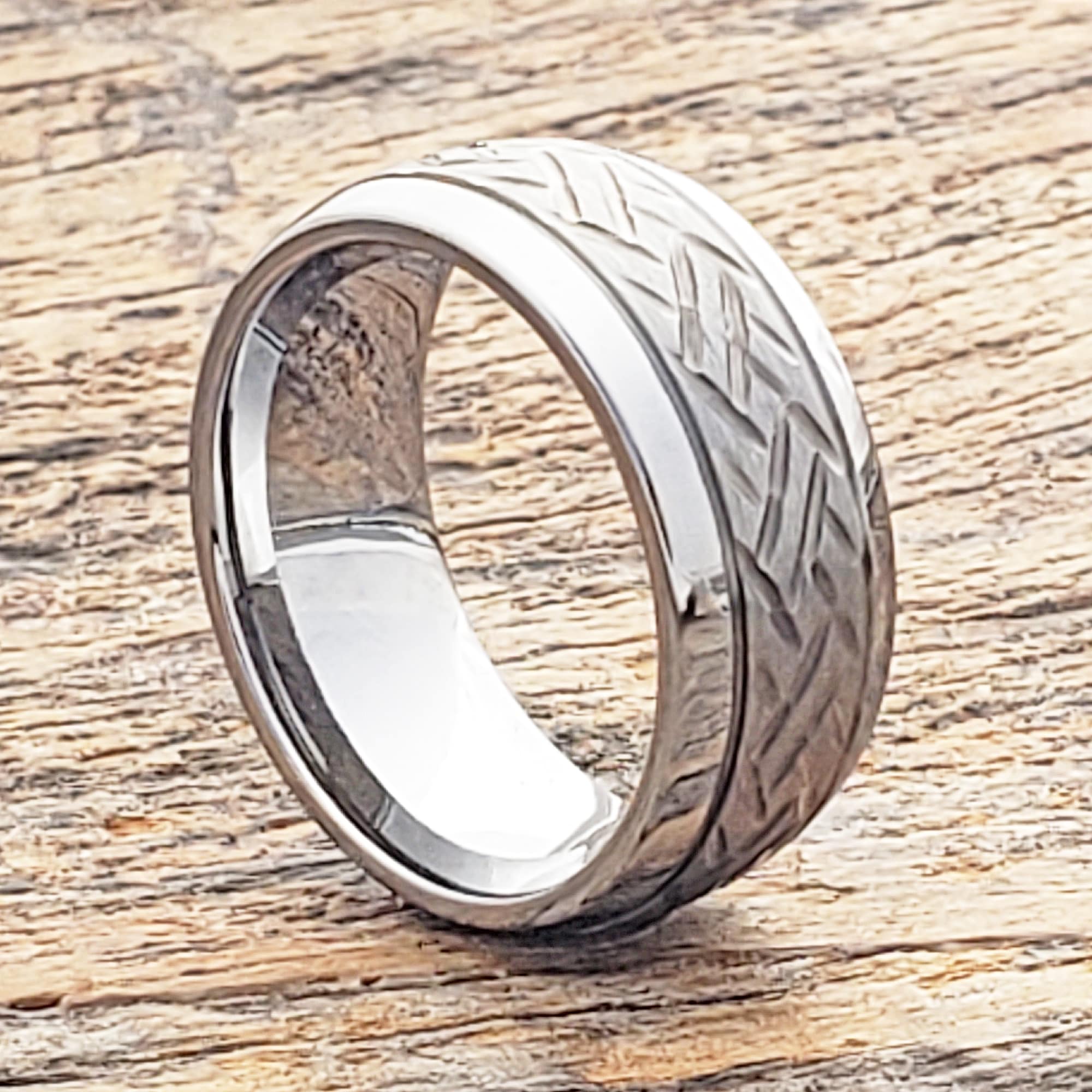Draco Mens Two Tone Carved Rings