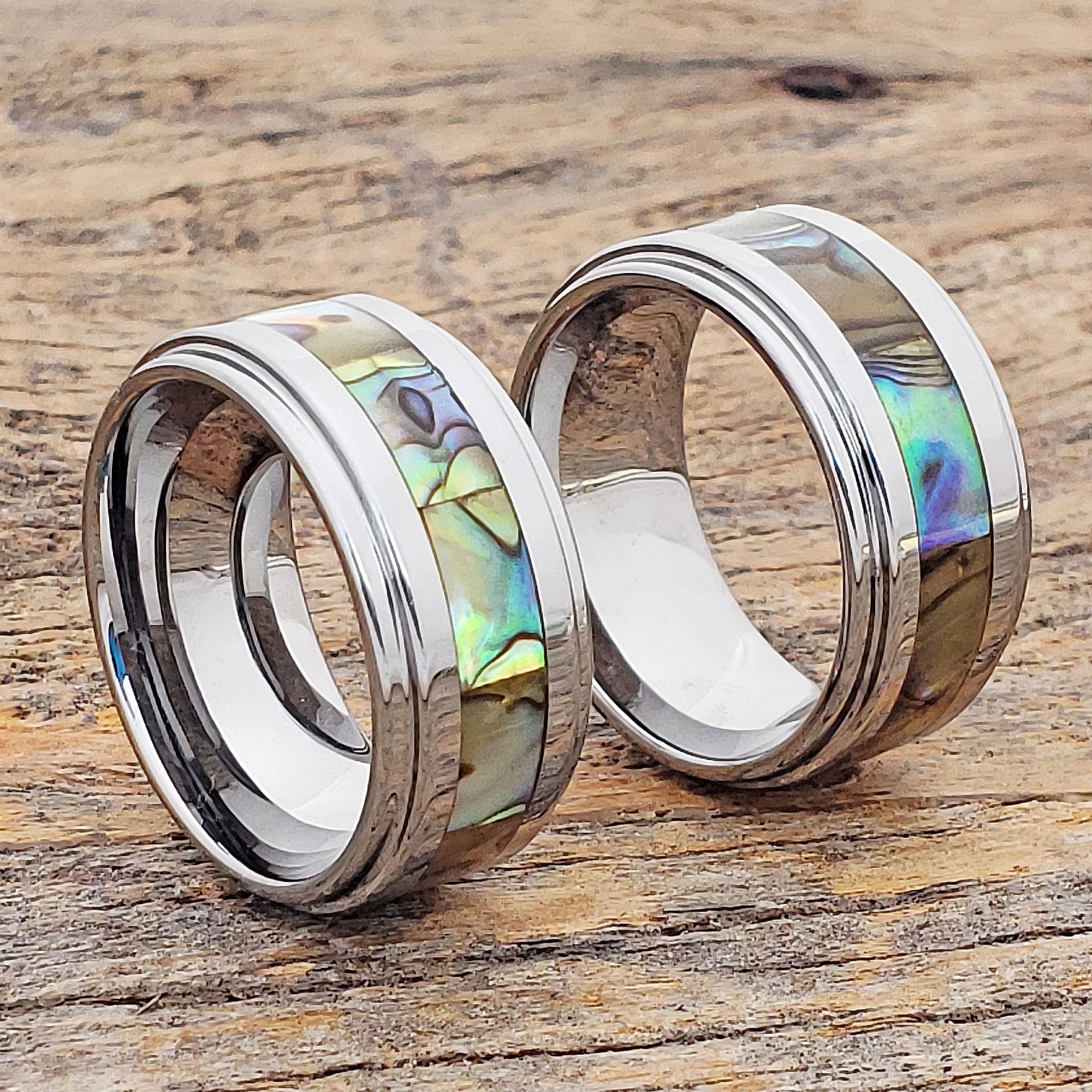Epic Abalone Mens Inlay Shell Rings thumbnail 4