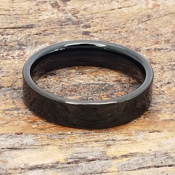 Europa Black Pipe Cut Tungsten Rings thumbnail 3