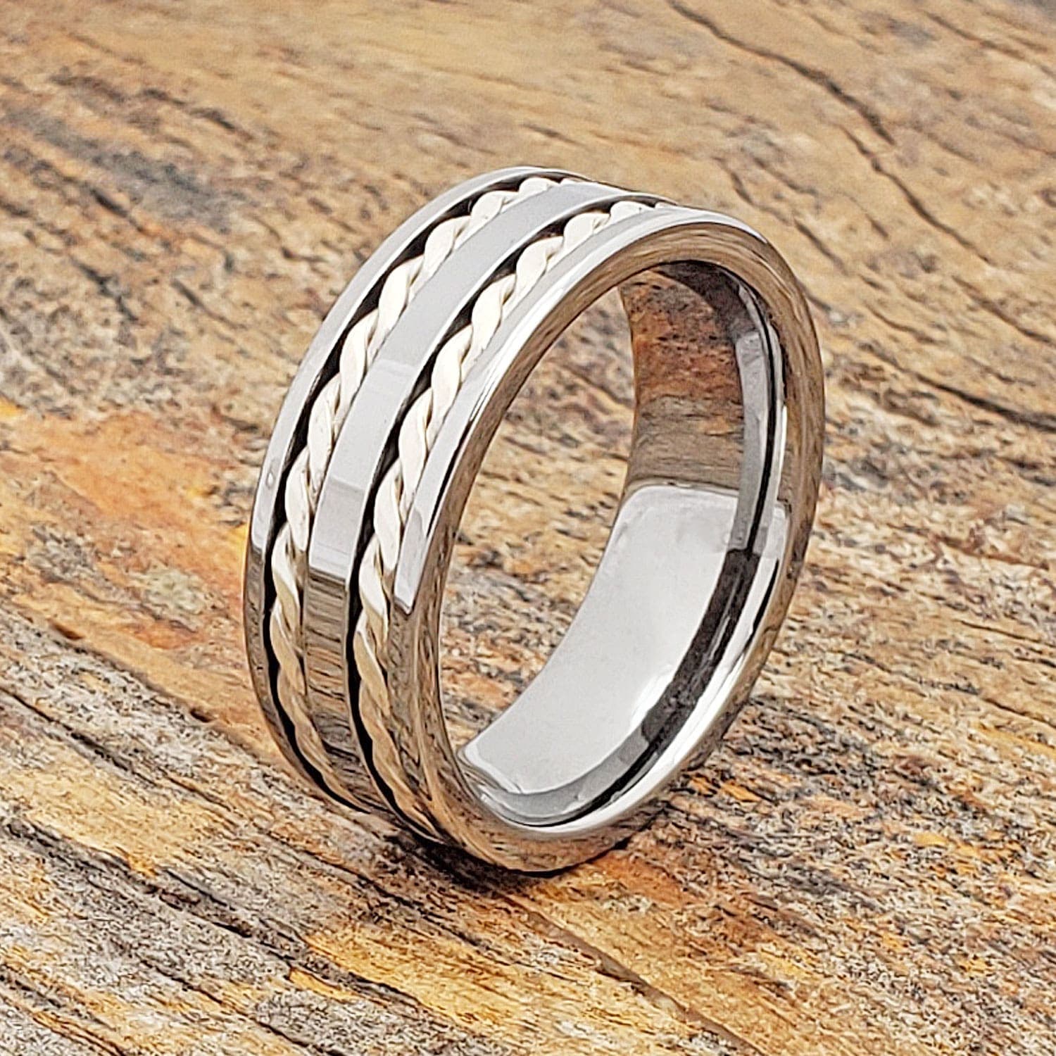 Braided Silver Infinity Rings thumbnail 2