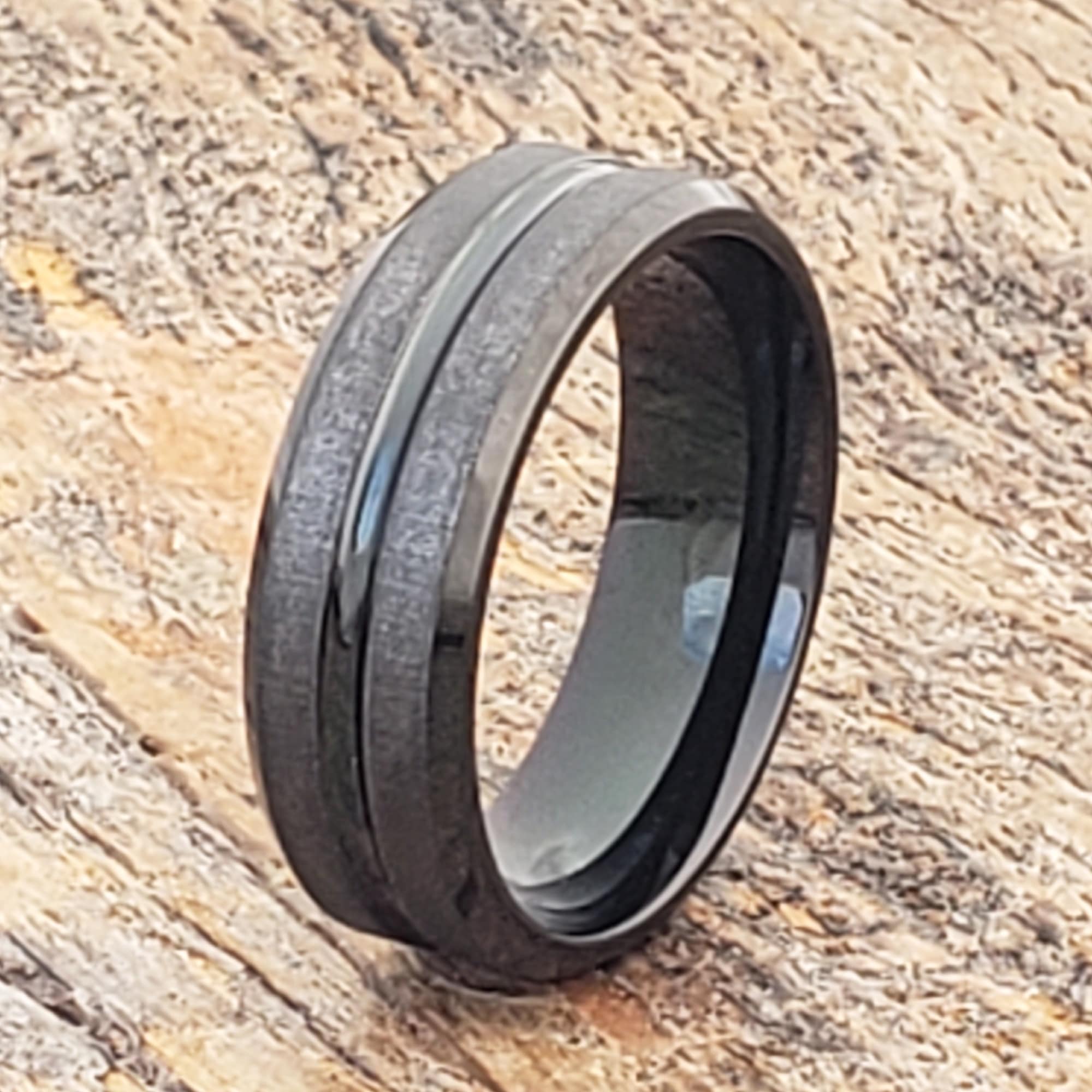 Mica Mens Black Tungsten Rings thumbnail 2