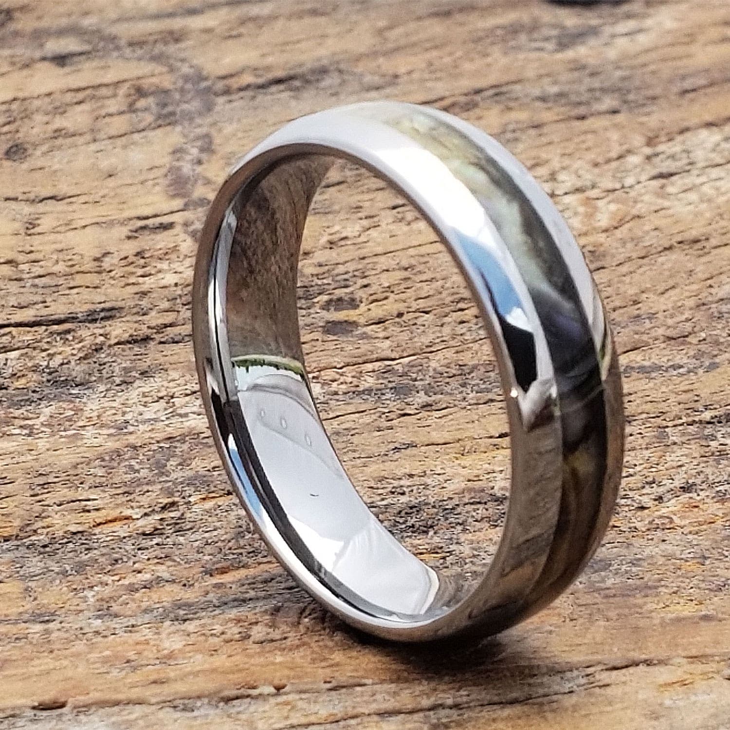 Regal Abalone Mens Inlay Shell Rings