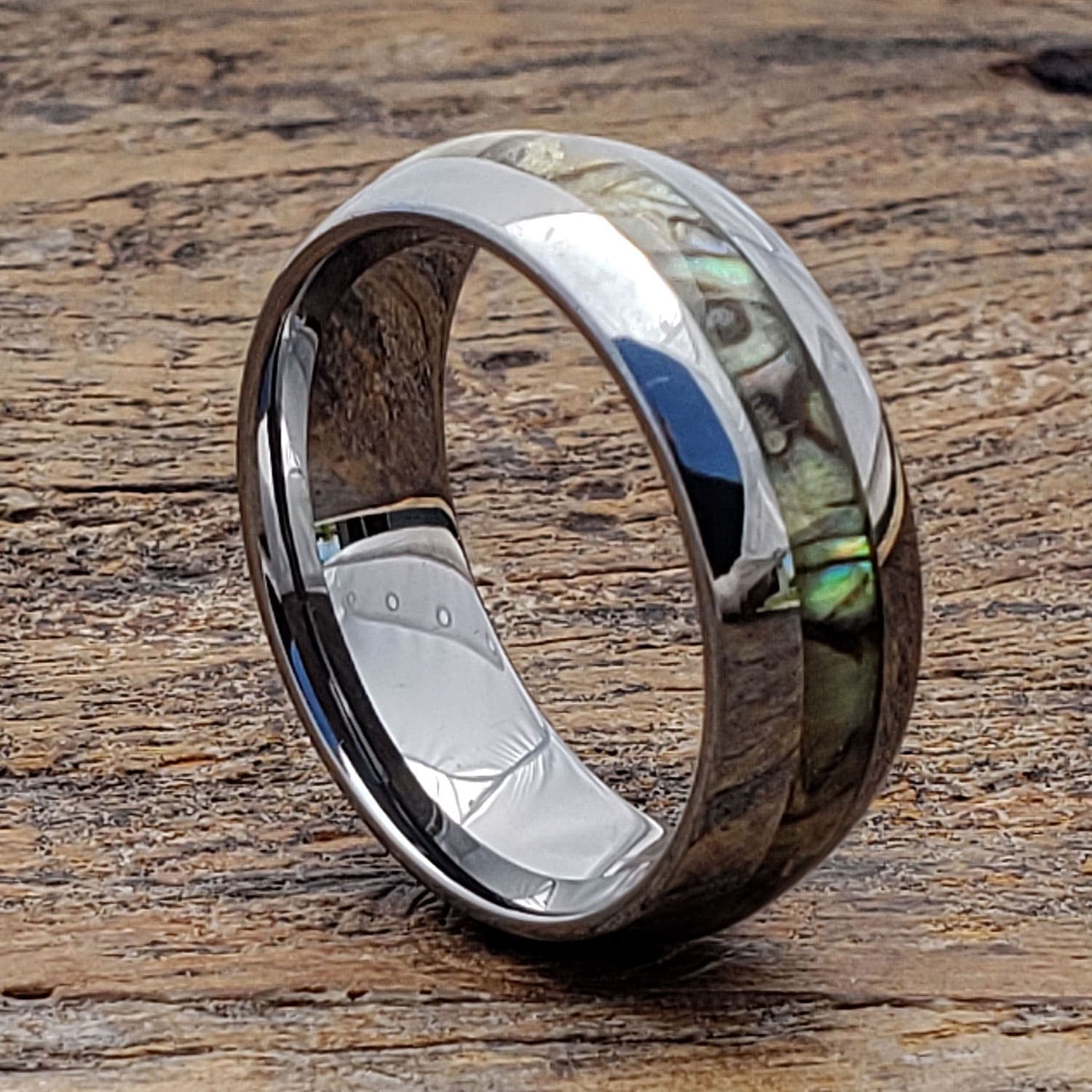 Regal Mens Inlay Abalone Shell Rings