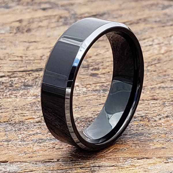 Kana Silver Black Tungsten Rings thumbnail 2