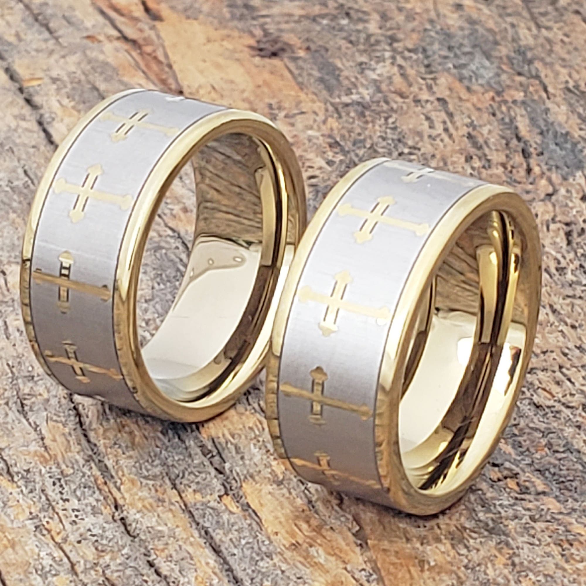 Trinity Gold Flat Cross Rings thumbnail 3