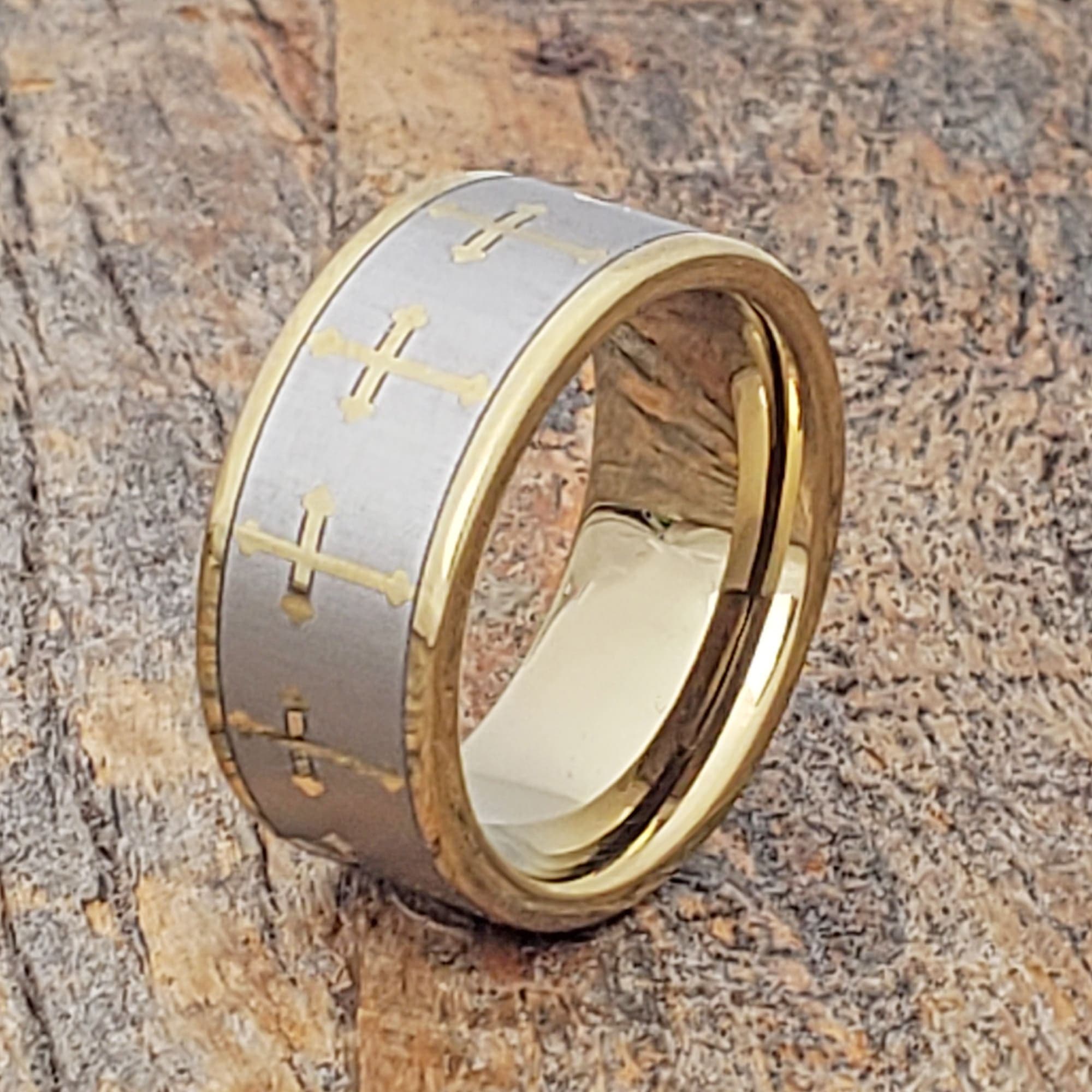 Trinity Gold Flat Cross Rings thumbnail 2