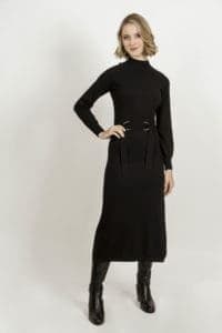 CLAUDIA Black Knitted Dress thumbnail 4