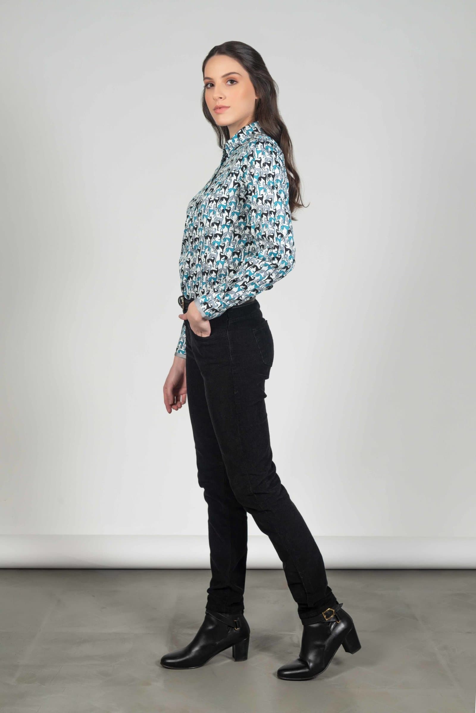 LAYLA Greyhounds luxury cotton shirt with LYCRA thumbnail 3
