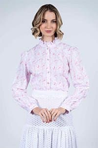 MALU Red Birds luxury blouse thumbnail 4