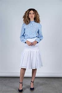 MALU Small Check Flowers luxury blouse thumbnail 4