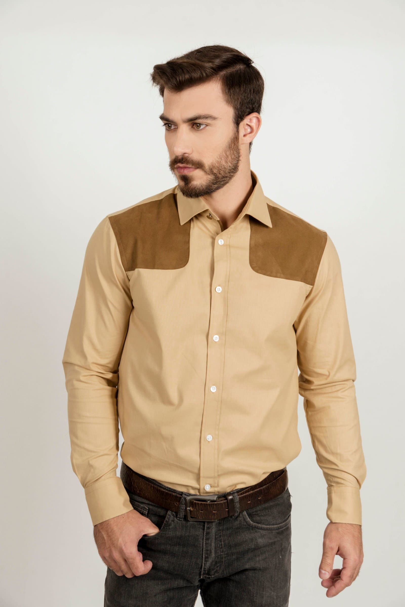 ADRIAN Beige Shooting luxury men’s shirt