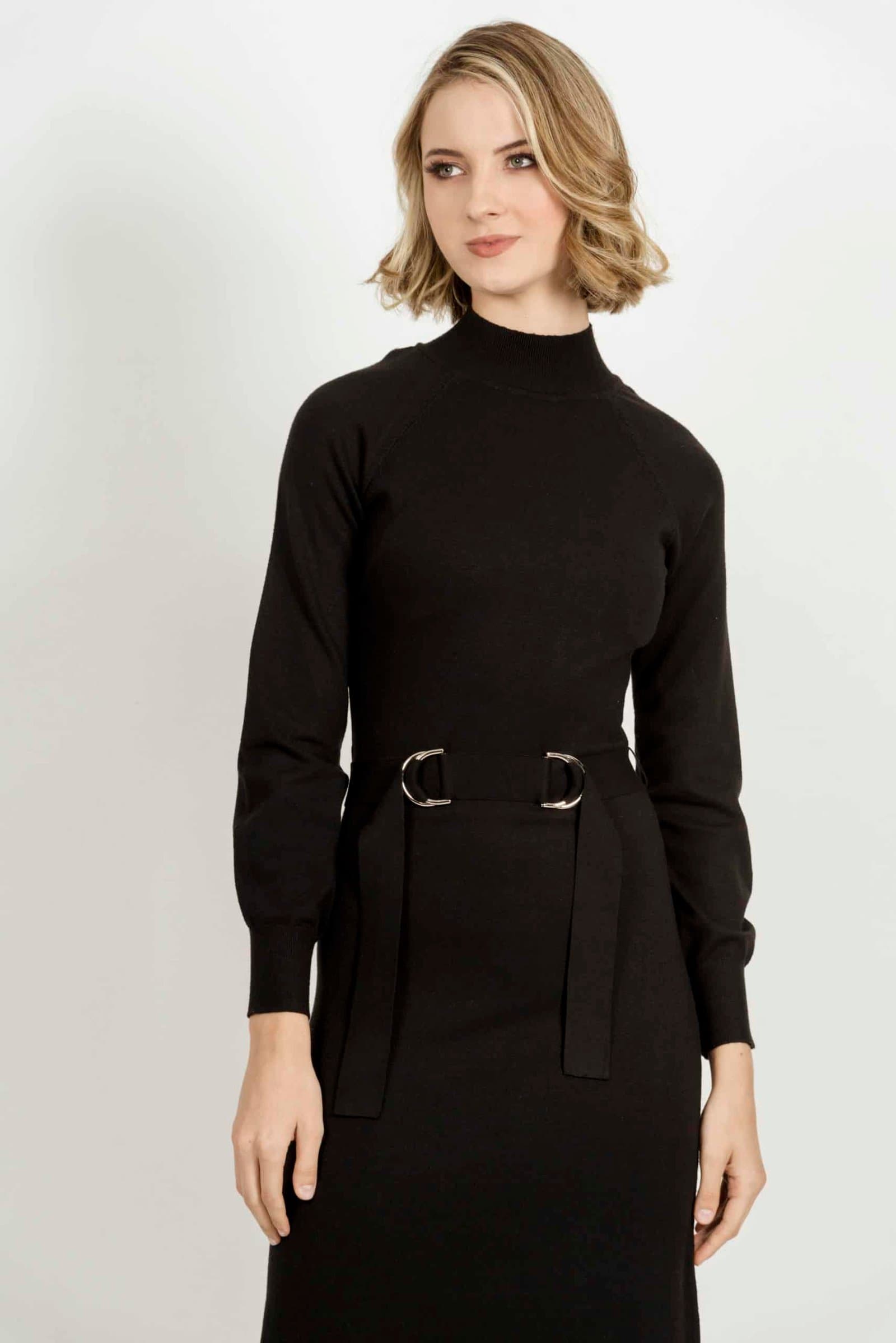 CLAUDIA Black Knitted Dress thumbnail 3
