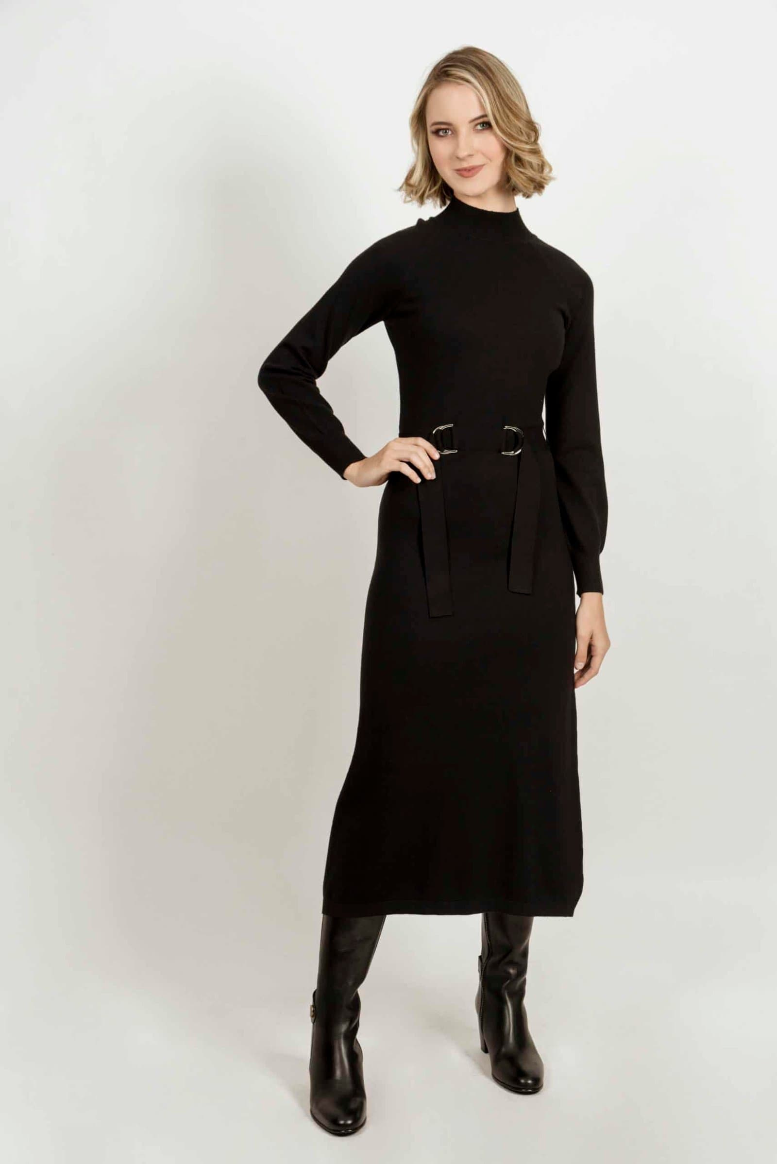 CLAUDIA Black Knitted Dress