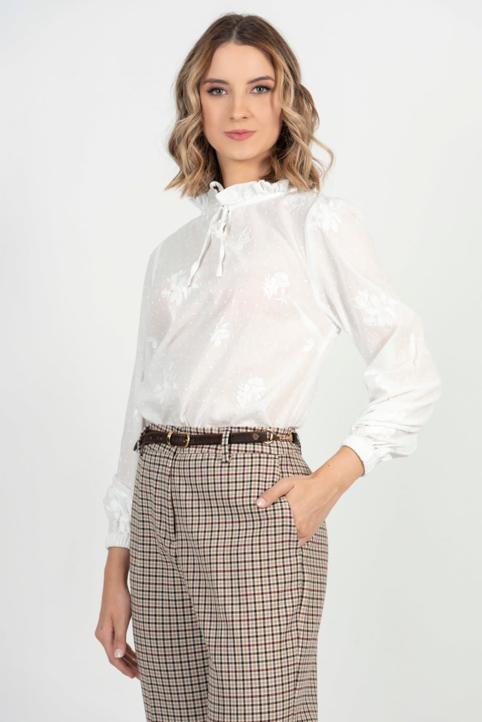 GRACE White Embroidery Blouse