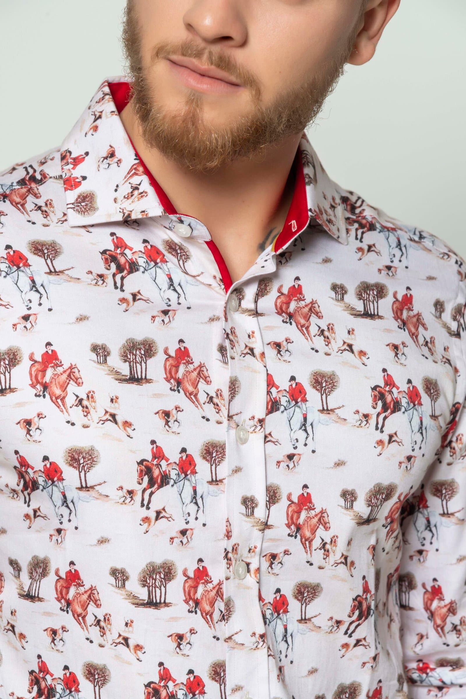 VICTOR Red Hunting luxury men’s shirt thumbnail 3