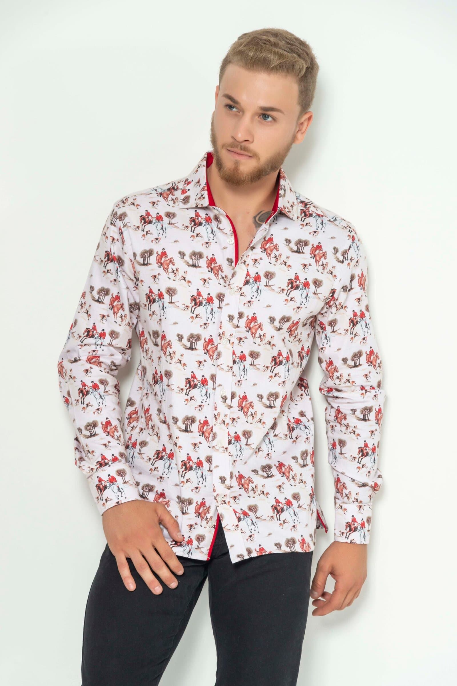 VICTOR Red Hunting luxury men’s shirt