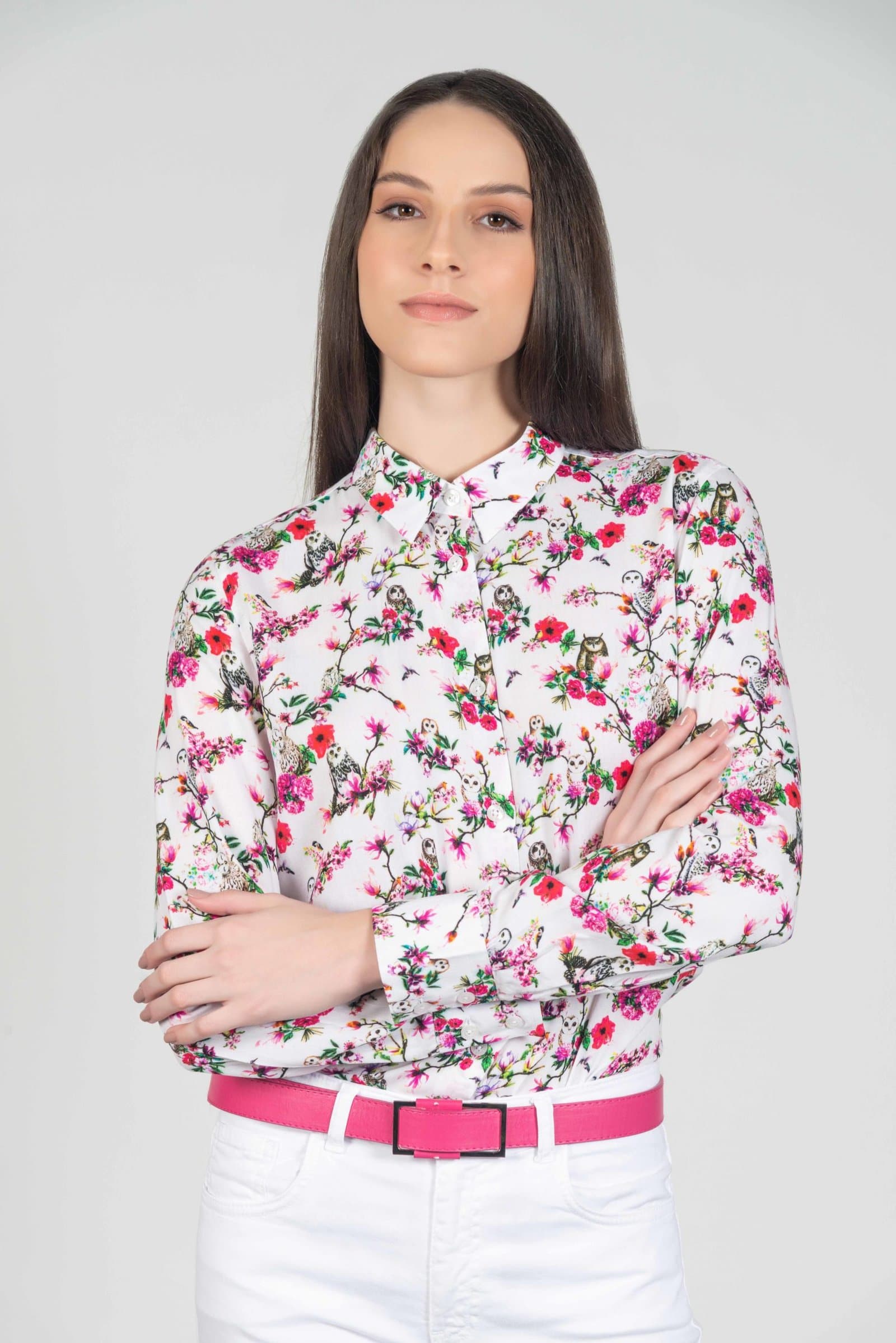 LYDIA Owls luxury viscose shirt