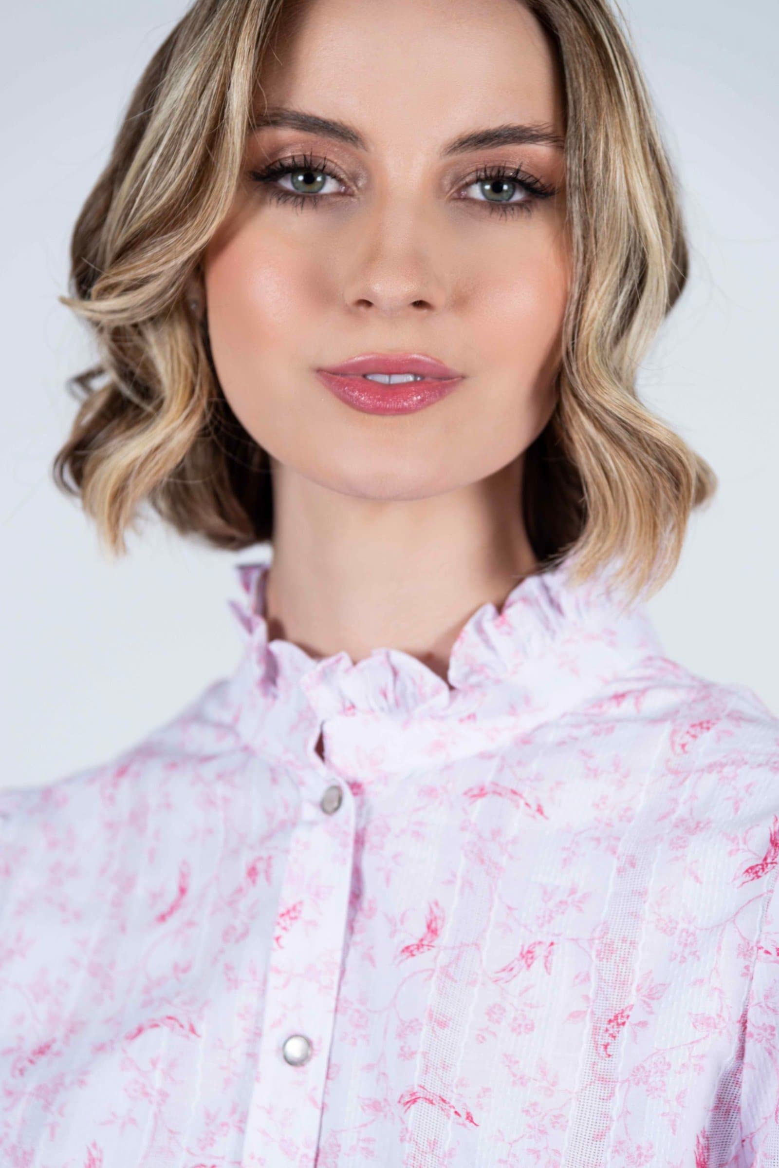MALU Red Birds luxury blouse thumbnail 3