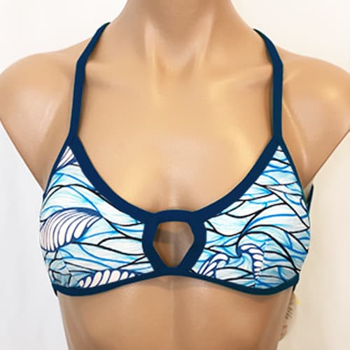 Nikki Reversible Sport Top Mermaid Tail Blue
