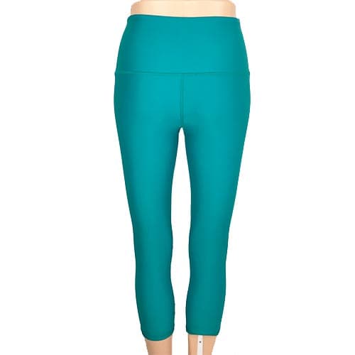 SALE! Solid Lagoon Teal Rebecca Hi-Rise Capri S XXS & XS thumbnail 3