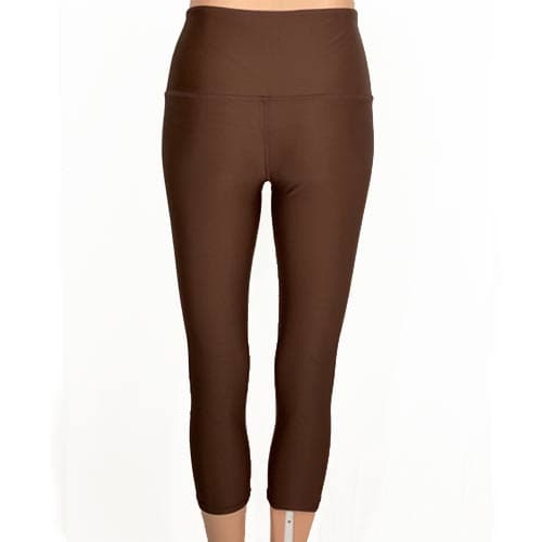 SALE! Solid Brown with Jade Tiare Rebecca Hi-Rise Capri thumbnail 2