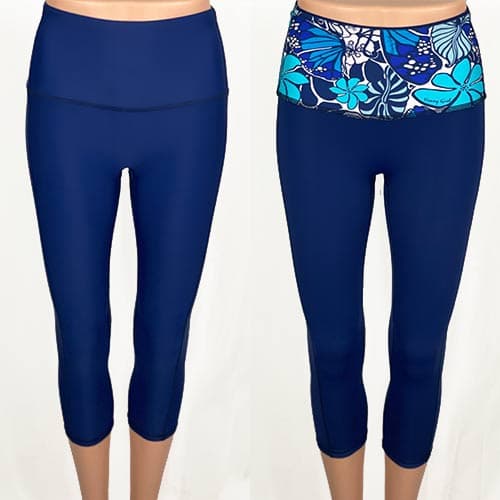 SALE! Solid Navy with Navy Monarch Rebecca Hi-Rise Capri XXS