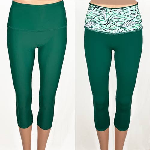 SALE! Solid Forest with Mermaid Tail Green Hi-Rise Capri XXS