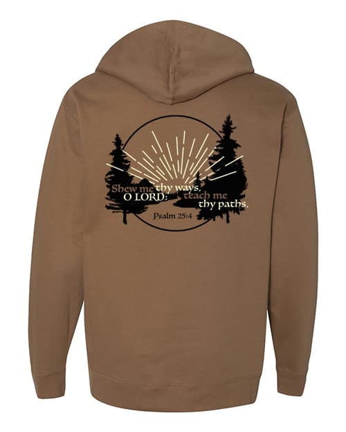 Mountain Pathways Psalm 25:4 Copper mid weight Pullover Sweatshirt