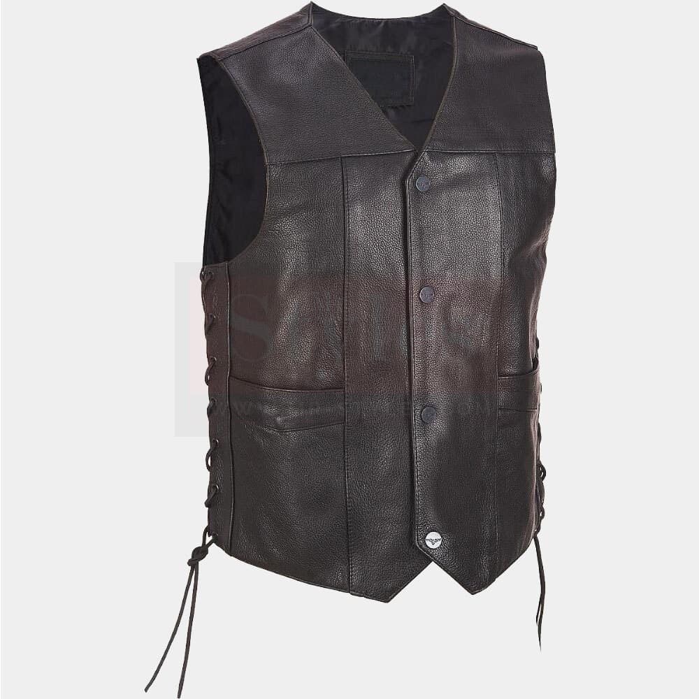 Wilsons Leather Performance Lace-Up Motorcycle Leather Vest