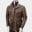 Men’s Brown Leather Fashion Coat With Button