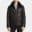 Genuine Leather Bomber Jacket Wool Collar