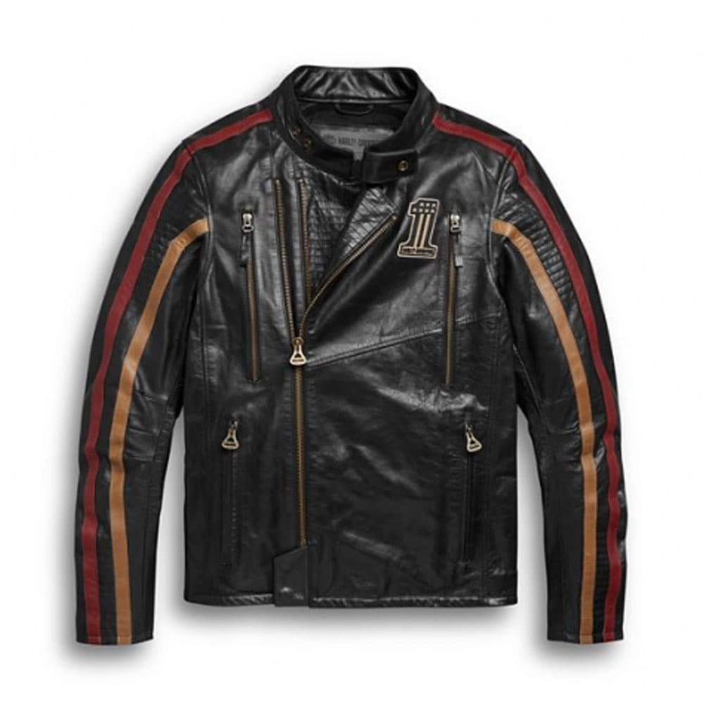 Black Harley Davidson Biker Leather Jacket