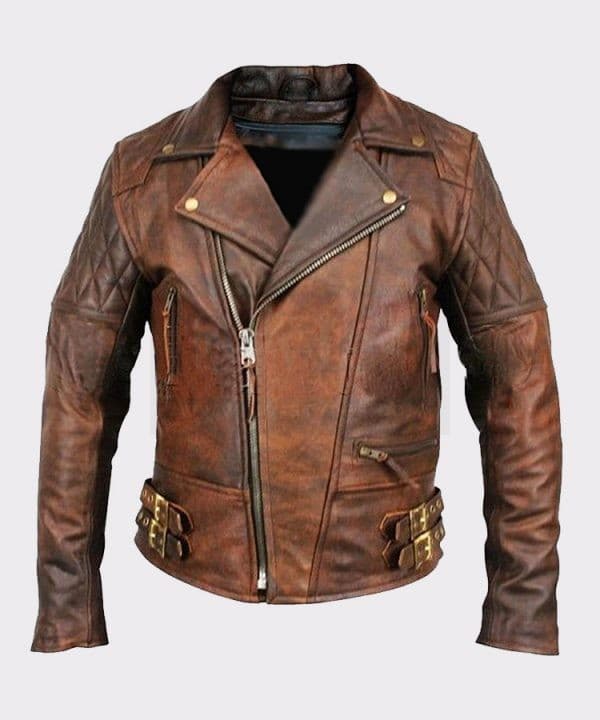 Men’s Lambskin Motorcycle Bomber Leather Jacket