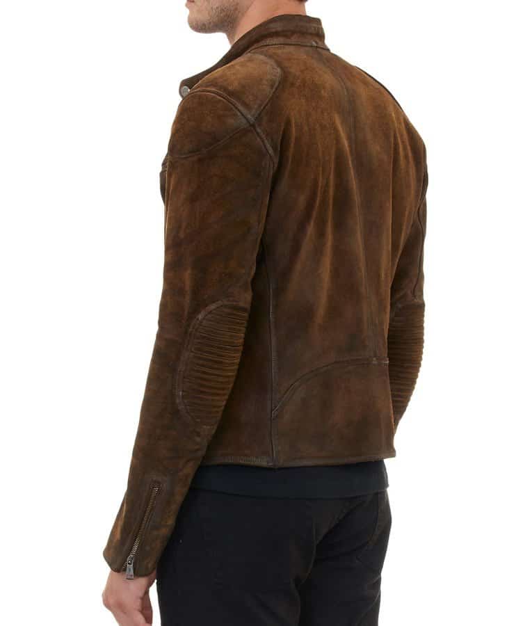 Mens Cafe Racer Brown Suede Western Jacket thumbnail 2