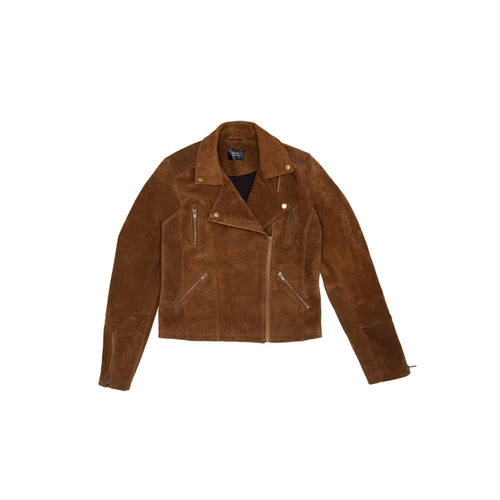 Ladies Suede Brwon Biker Jacket