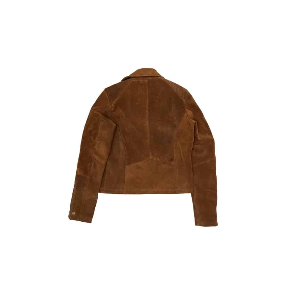 Ladies Suede Brwon Biker Jacket thumbnail 2