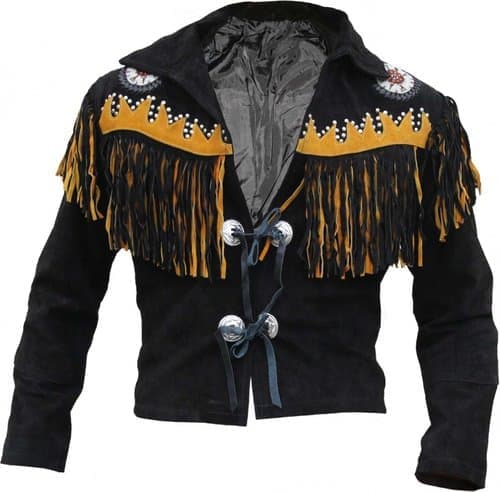 Men’s Western Wear Cowboy Coat Fringe Bead & Bones
