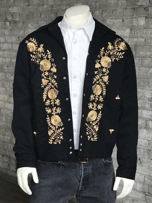 Men’s Vintage  Jackets with Gold Floral Embroidery